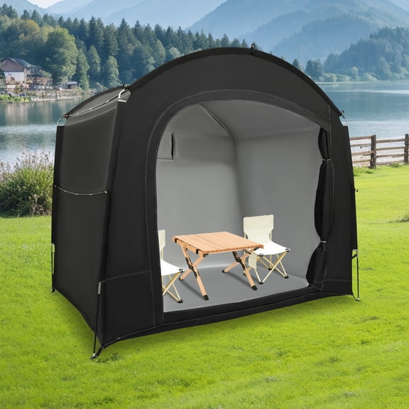 Garden Storage Tent - Black Bicycle Shelter Bike Equipment Cover Shed Outdoor