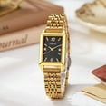 thumbnail image 5 of Women's Gold Square Watch - Luxury Niche Design, Stainless Steel Strap, Elegant Casual Timepiece for Ladies & Students, 5 of 7