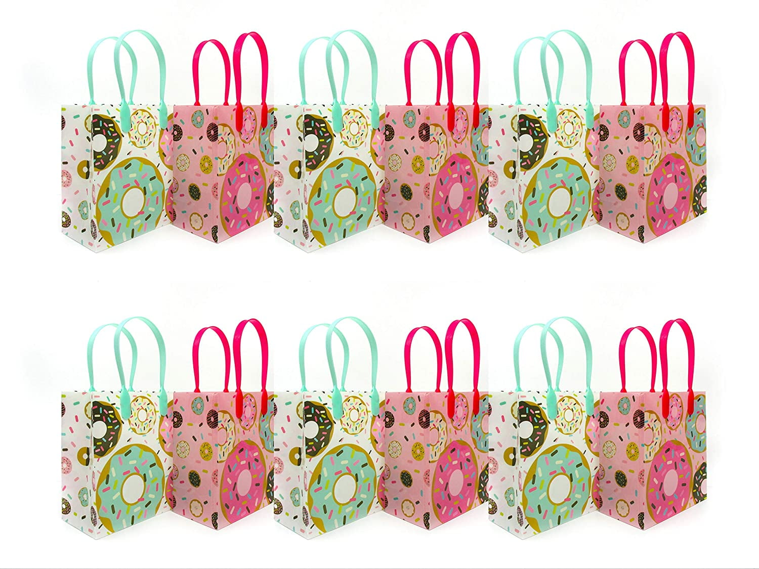 Donuts Party Favor Bags Treat Bags with Handles Kids Birthday Party Goody Bags Donut Party