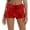 Red, variant on Uaswgudfs Women's High-Waisted Summer Shorts with Adjustable Drawstring - 4" Inseam Shiny Stretch Shorts for Running, Gym & Casual Wear Red M