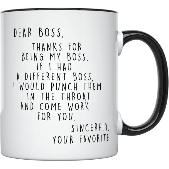 YouNique Designs Worlds Best Boss Mug, 11 Ounces, Best Boss Gifts For Men, Funny Boss Gifts, Best Boss Mug, Boss Lady Mug, Boss Coffee Mug, Best Boss Ever Mug, Boss Mugs For Men Women (Black Handle)