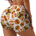 thumbnail image 2 of Kdxio Burger Print Workout Shorts for Women Seamless Soft Smooth Gym Yoga Scrunch Active Shorts, 2 of 5