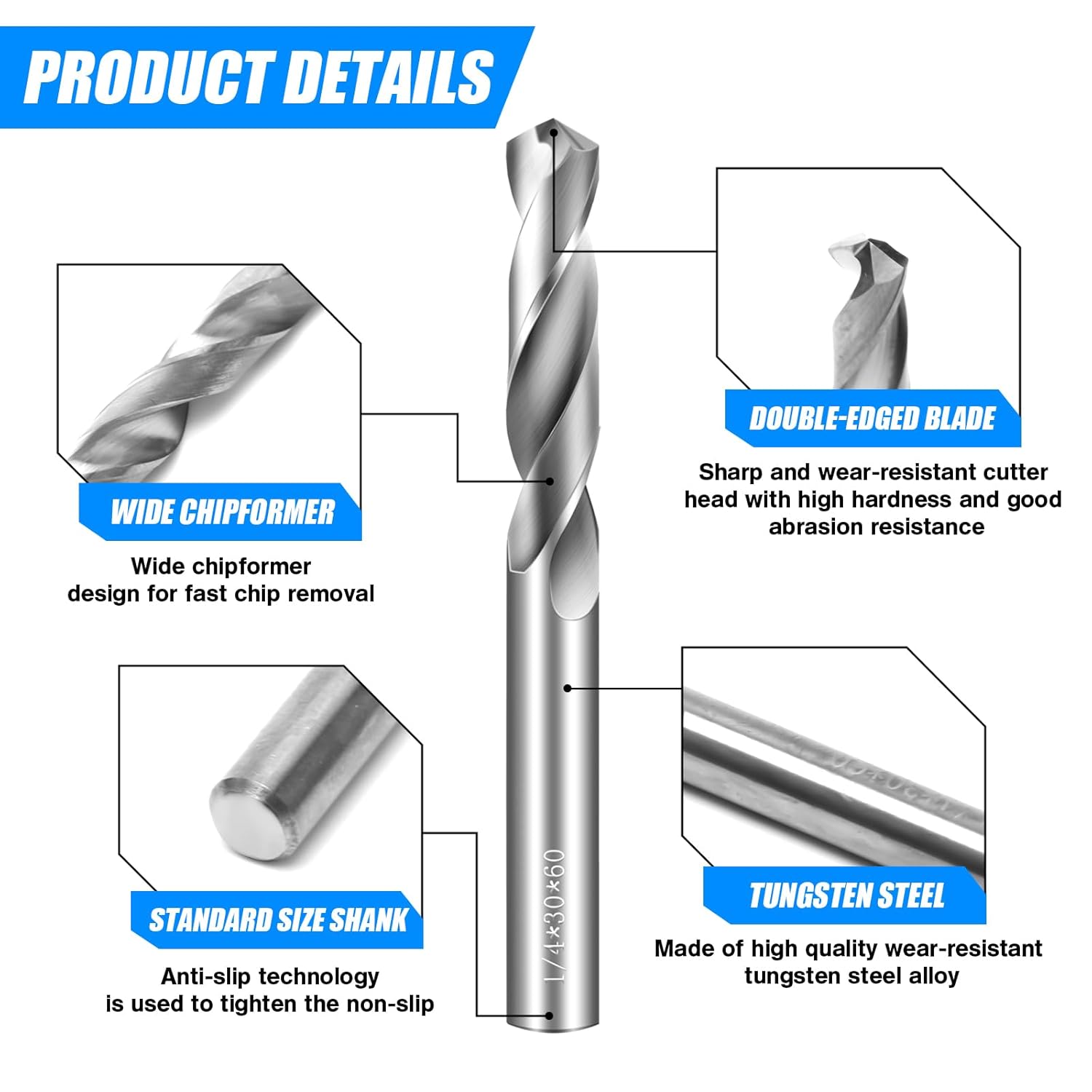 FRKSMD-3.5mm Drill Bits Solid Carbide Drill Bits, Metric Drill Bit Set, Tungsten Carbide Drill Bit Set for Stainless Steel Hardened Steel Cast Iron Alloy Copper, 2 Pcs