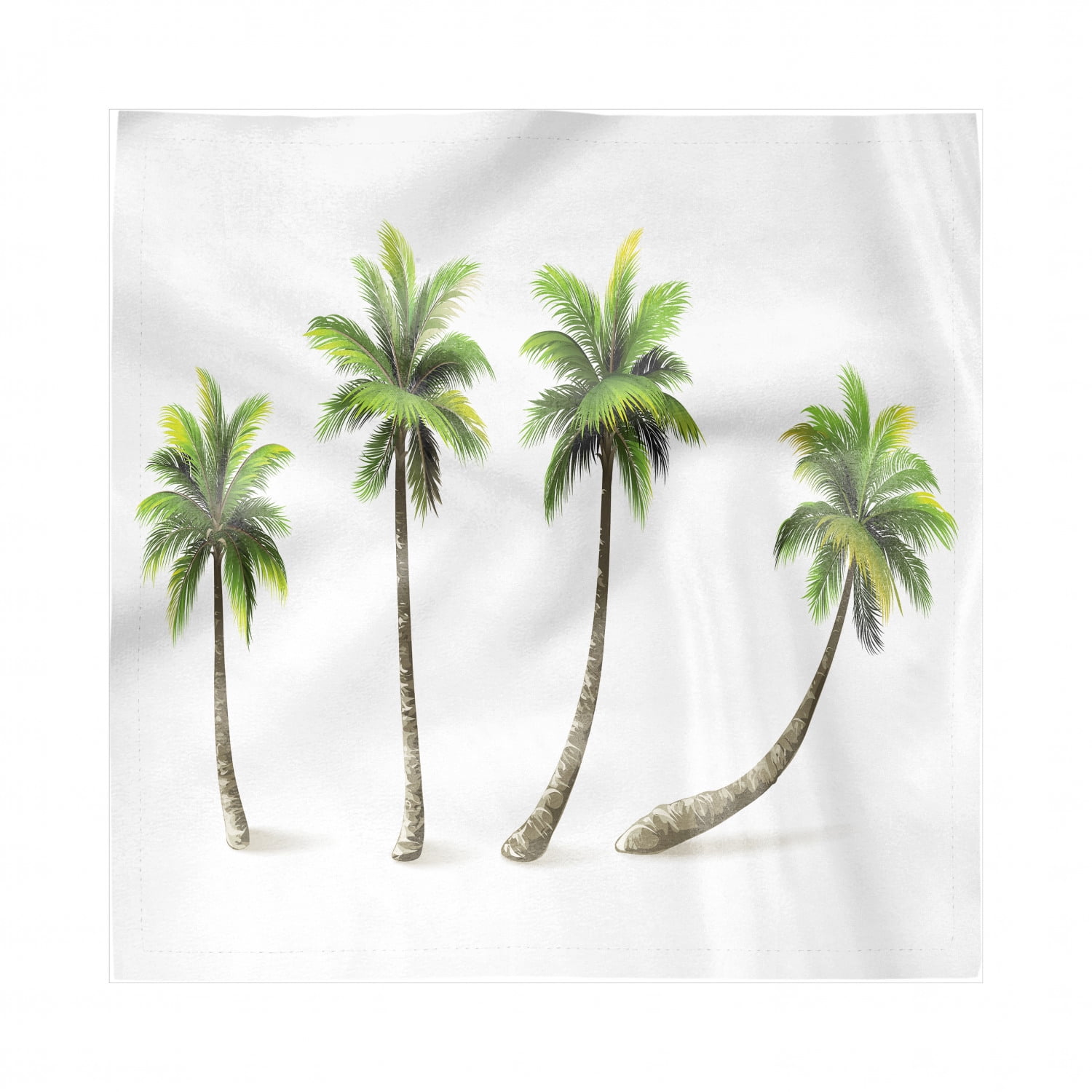 Palm Napkins Set of 4, Simplistic Different Sized Tropical Trees on