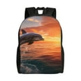 thumbnail image 1 of Disketp Sunset Dancing Dolphin B Mochila Unisex de Apertura Lateral Completa, Mochila para Laptop para Escuela, Trabajo y Viajes, 1 of 8