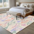 thumbnail image 4 of Large Area Rugs for Living Room Bedroom, Spring Flowers 6'x9' Rug Washable Carpet Runner Indoor Outdoor, Abstract Pink Blue Floral Vintage Plants Non Slip Floor Mats Rug for Kitchen, Playroom, 4 of 8