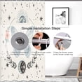 thumbnail image 4 of Extra Long Bathroom Shower Curtain 72x84 Inch 70''s Botanical Butterfly Shower Curtain Moon Phase Divination Horoscope Shower Curtain Waterproof Polyester Fabric Washable Machine Washable, 4 of 5