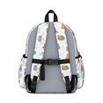 thumbnail image 3 of Multicolor Cat White Pattern Cute School Backpack with Padded Back and Adjustable Shoulder Straps 13.4"x11"x4.7", 3 of 5