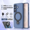 thumbnail image 3 of Decase for Samsung Galaxy S26+ Rugged Stand Case,Wireless Charging Compatible,Hybrid Hard PC+TPU Bumper+Metal Kickstand,Shockproof Ring Stand Cover,Orange, 3 of 8