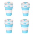 thumbnail image 1 of Light Blue Silicone Foldable Travel Cup-Camping Cup, Foldable Water Cup, Adult Drinking Cup with Lid, 1 of 5