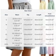 thumbnail image 4 of Yourumao Womens Linen Shorts Striped Elastic Waist Bermuda Shorts Breathable Comfy Wide Leg Pants for Beach Leisurewear with Pocket, 4 of 9