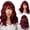 Wine Red, variant on JIMTAB Bob Curly Wavy Bob Wigs with Bangs for Women [Include Weaving Cap] Synthetic Short Wig with Bangs Natural Looking Heat Resistant Fiber Hair for Women (Pink)