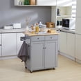 thumbnail image 2 of HOMCOM Rolling Kitchen Island with Storage, Kitchen Cart with Wood Top, 2 of 10