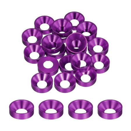 

20pcs M8 Counterbore Washers 18mm/0.71inch Anodized Aluminum Alloy Head Gaskets for Screw RC Purple