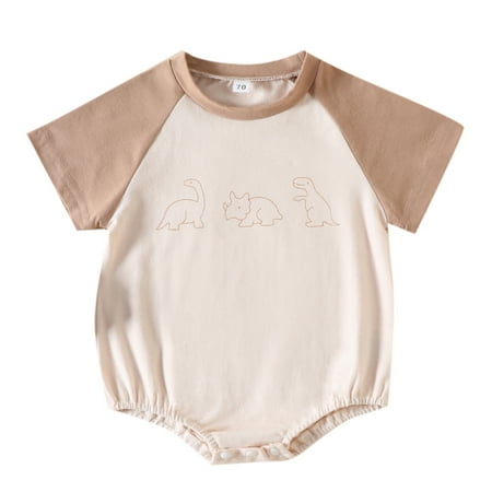 

Pimfylm Toddle Bodysuits Unisex-baby Short Sleeve Cotton Family Bodysuits Summer Khaki 6-9 Months