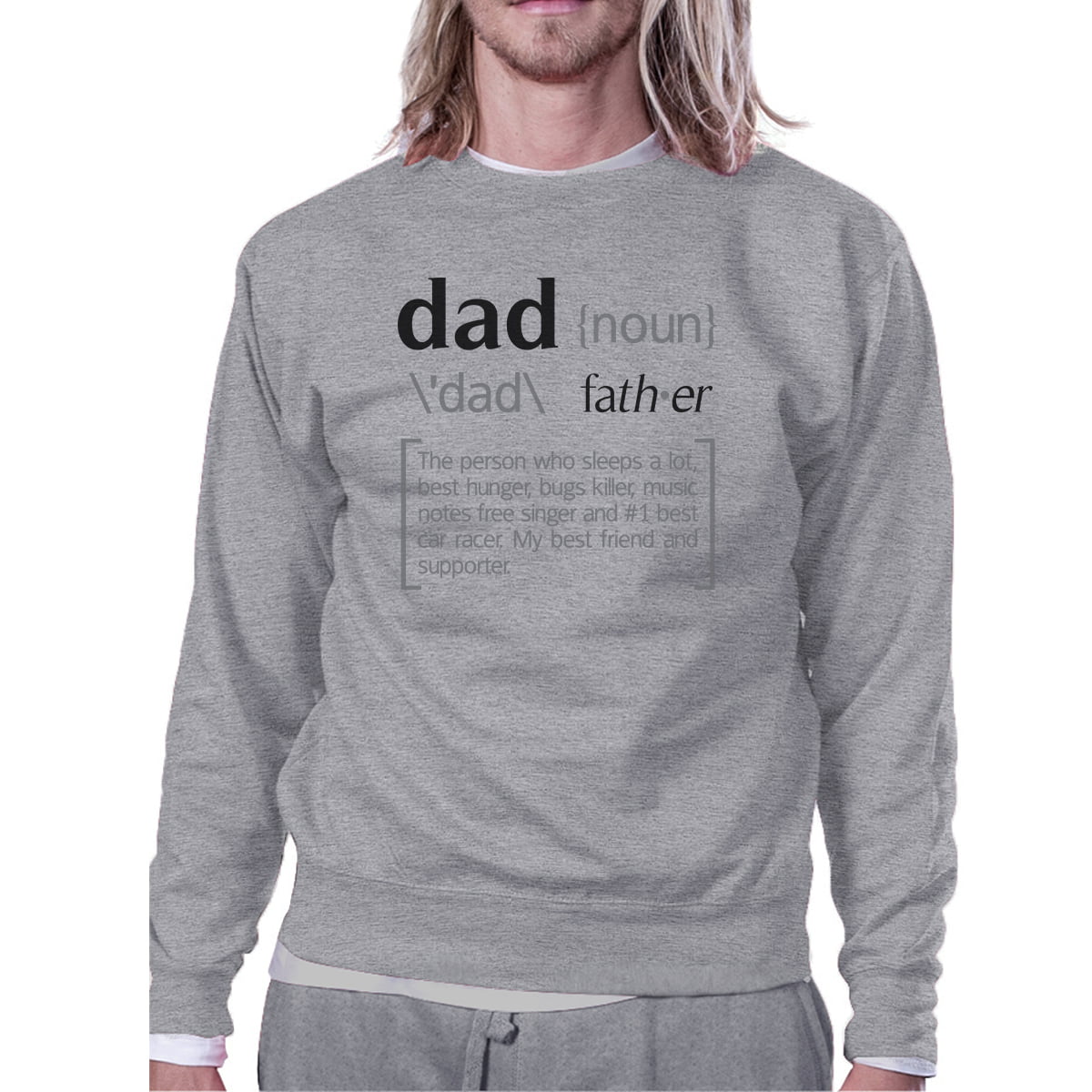 Birthday gift for him Embroider saying Rad Dad Cozy Mens Crew Neck Sweatshirt Fathers day present