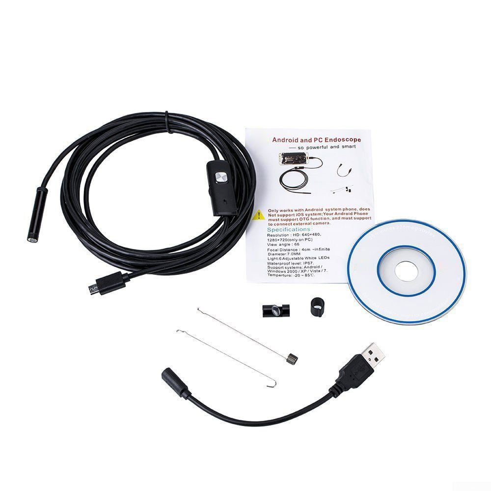 Pipe Inspection 5M 7mm Camera Plumbing Waterproof USB Drain Endoscopes Sewers 
