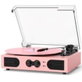 thumbnail image 1 of Tocadiscos de Vinilo TANLANIN Vintage de 3 Velocidades con Parlantes Rosa, 1 of 9