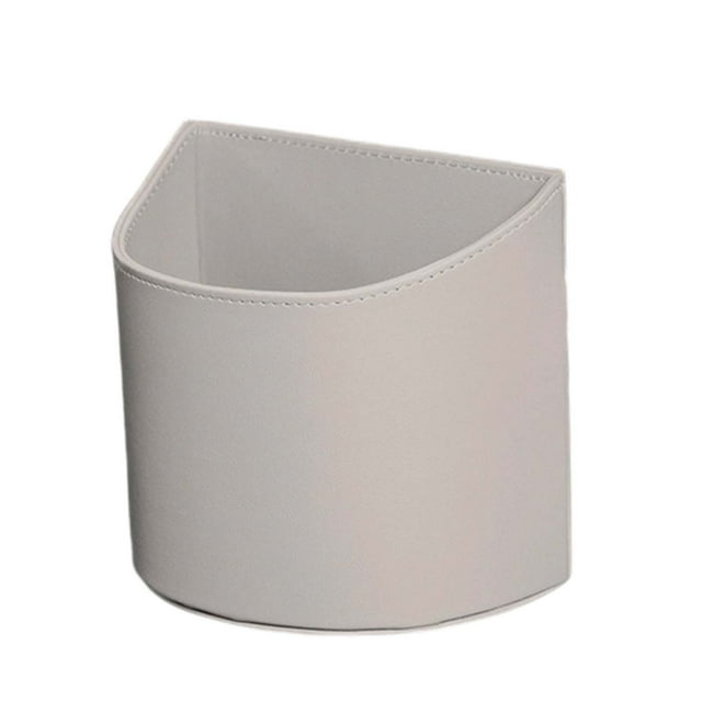 White Leather Car Door Storage Box With Cup Holders And Trash Bin Function For Organizing Items In Vehicle Multifunctional Design For Easy Access