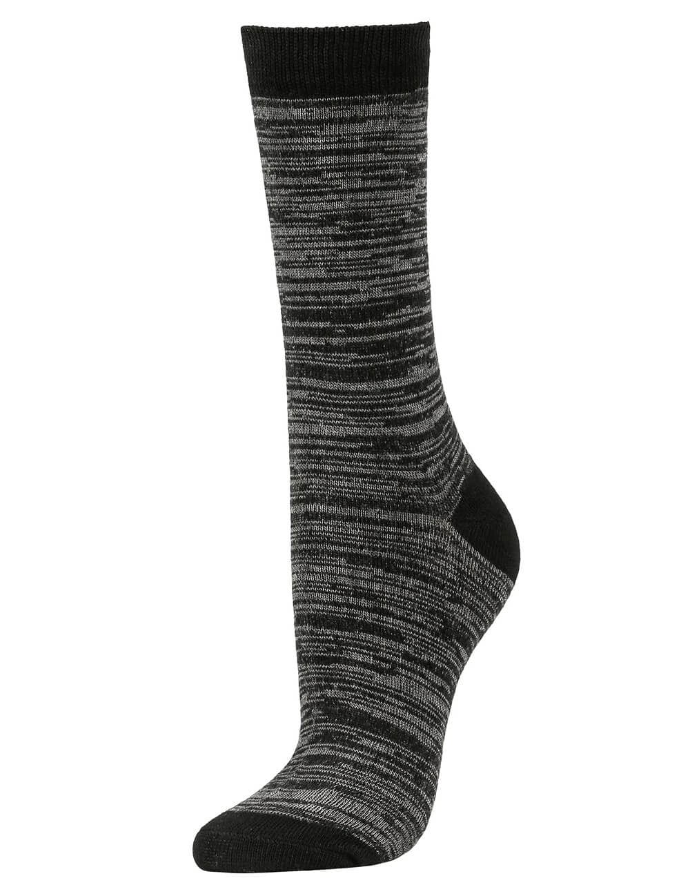 Women's Comfort Crew Socks, Black & Gray, 1 Pair - Walmart.com