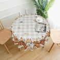 thumbnail image 2 of Fall Tablecloth Round 60 x 60 Inch Thanksgiving Buffalo Plaid Pumpkins Table Cloth Polyester Fabric Farmhouse Harvest Autumn Table Cover for Kitchen Party Picnic Outdoor Decor, 2 of 6