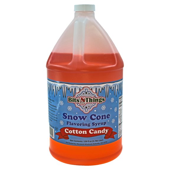 Bits N Things Cotton Candy Snow Cone Syrup | Slushy & Granita | Kosher | Made In America | 1 Gallon
