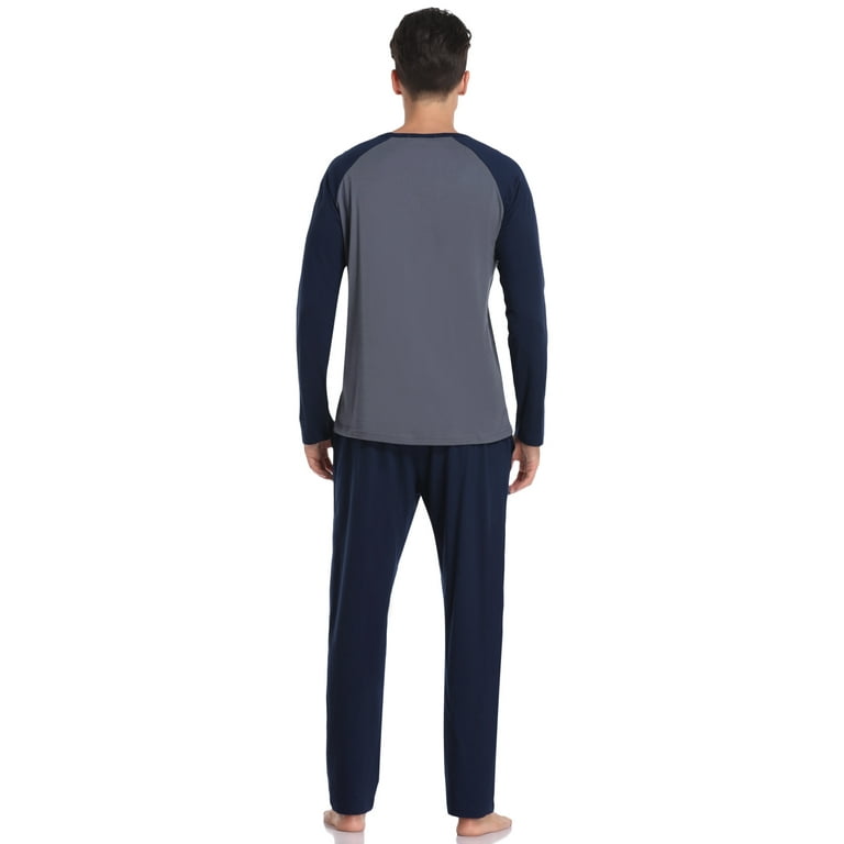 Hawiton Men's Pajama Set Long Sleeve Sleepwear Lounge