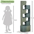 thumbnail image 2 of 51 Inch Outdoor Water Fountain with LED Lights Tiered Waterfall Fountain Outdoor Garden Water Feature Durable Resin Fiberglass with Pump Stones Weatherproof Indoor Outdoor Patio Decor, 2 of 6