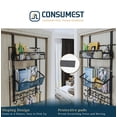 thumbnail image 7 of Consumest Over-the-Door Hanging Organizer with 9 Hooks & 2 Baskets, Black, 7 of 7