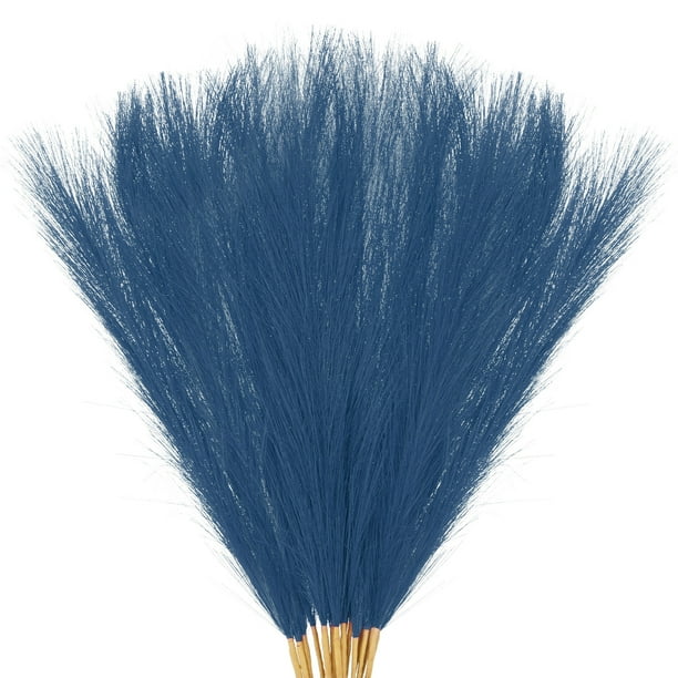 Uxcell 20 Paquete de Pasto de Pampas Falso 21.7" para Decoración del Hogar Boda Azul