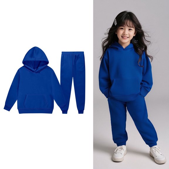 Girls Outfits & Set Child Toddler Long Sleeve Warm Hoodie Pullover Tops Pants Kids Sweat Suit