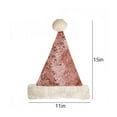 thumbnail image 3 of JeashCHAT Plush Santa Hat Sequin Christmas Hat for Adults Kids, Unisex Velvet Comfort Xmas Hat for Christmas New Year Festive Party, Holiday Supplies, 3 of 7
