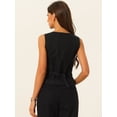 thumbnail image 3 of Unique Bargains Women's Waistcoat Sleeveless Button Down V Neck Crop Top Summer Vest S Black, 3 of 6
