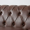 thumbnail image 4 of Harper & Bright Designs Chesterfield Sofa Leather, Upholstered PU Sofa with Tufted Back, Classic 3 Seater Leather Couch Roll Arm, Nailhead Trim Sofa with Solid Wood Legs and Cushion, Dark Brown, 4 of 16