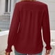 thumbnail image 4 of Camisa de manga larga para mujer, blusa tipo túnica con cuello en V, camisa de encaje de moda, 4 of 5