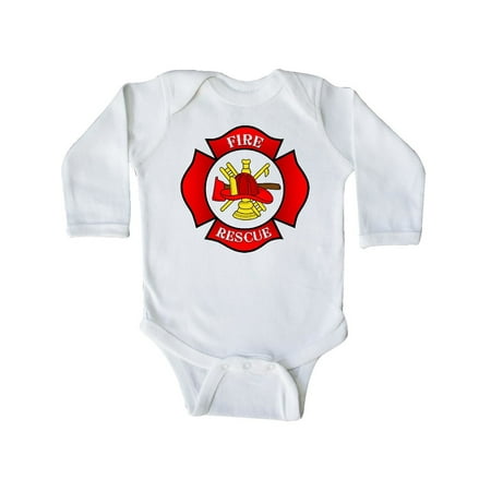 

Inktastic Maltese Cross Firefighter Gift Baby Boy or Baby Girl Long Sleeve Bodysuit