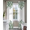 thumbnail image 4 of Green Eucalyptus Leaves Sheer Curtains 84 Inch Length 2 Panels Set for Living Room/Bedroom, Watercolor Farmhouse Country Plant Kitchen Curtains Grommet Semi-Sheer Curtains Window Treatments 52"x84"x2, 4 of 7