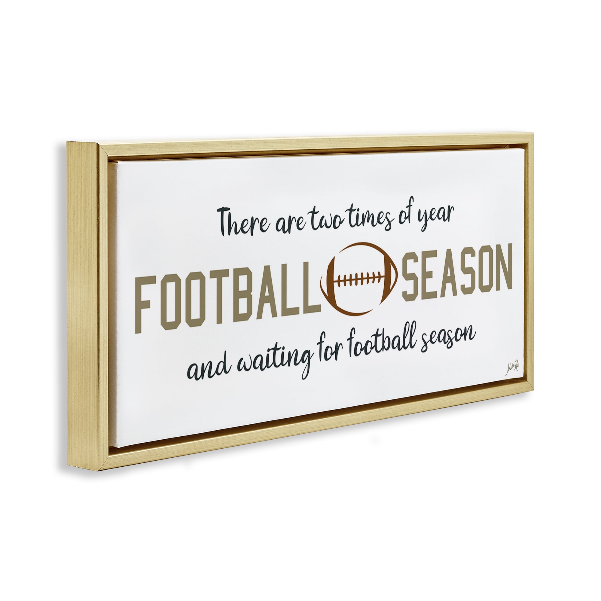 Stupell Industries Two Times of Year Sports Painting Gold Floater Framed Art Print Wall Art, 25 x 11