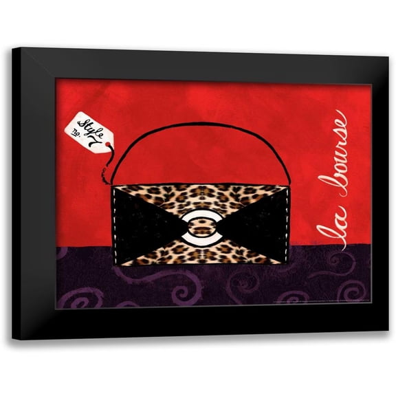 Matla, Jennifer 14x12 Black Modern Framed Museum Art Print Titled - Leopard Handbag II