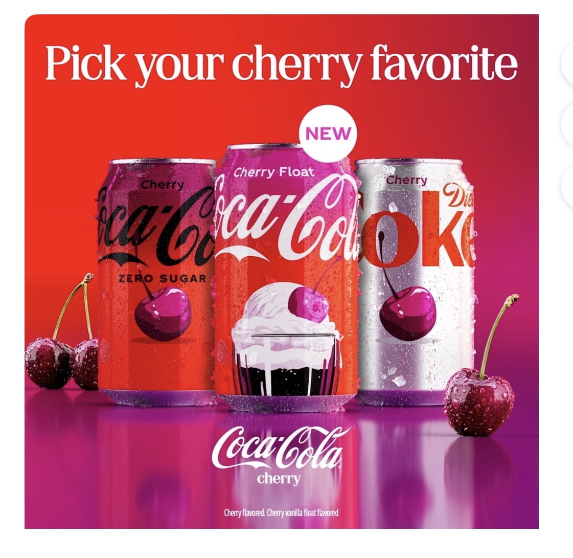 Coca-Cola Zero Sugar Cherry Float Soda Pop Fridge Pack Cans, 12 fl oz, 24 pack