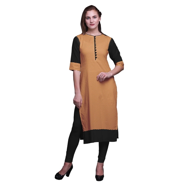 Bimba Robes Tuniques Droites pour Femmes Kurta d'Été Imprimée