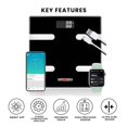 thumbnail image 2 of Rechargeable Smart Digital Bathroom Weighing Scale with Body Fat and Water Weight for People, Bluetooth BMI Electronic Body Analyzer Machine, 400 lbs.5 Core BBS HL R BLK, 2 of 11