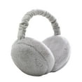 thumbnail image 2 of Opvise Winter Earmuff Soft Plush Foldable Windproof Thicken Ear Fluffy Elastic Ear Cover Head Accessory Grey, 2 of 8