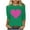 Green, variant on Valentines Day T-Shirt 3/4 Length Sleeve Womens Tops Crew Neck Tops for Women Trendy Shirts for Women Free Shipping