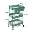 thumbnail image 3 of danpinera 3 Tier Metal Rolling Cart with Wheels&Drawers Craft Cleaning Utility Cart for Storage - Green, 3 of 8