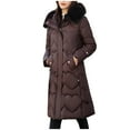thumbnail image 2 of Brilliant Womens Wool Overcoat Winter Coat Fashion Thick Long-Sleeved Hooded Jacket in Cotton-Padded Jacket Clearance Clothes under $5.00, 2 of 4