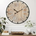 thumbnail image 5 of MODE HOME 24 inch Farmhouse Rustic Wall Clock, Silent Battery Operated with Metal Circle and Engraved Numerals, 5 of 6