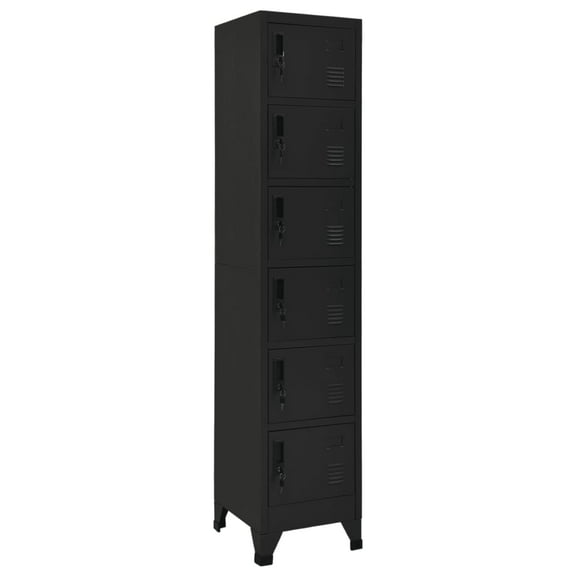 vidaXL Locker Cabinet Black 15"x15.7"x70.9" Steel