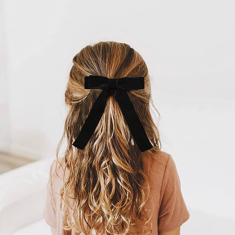 2PCS Black Velvet Bows Girls Hair Clip Ribbon Accessories  display picture 1