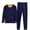 Navy, variant on ZVNAΖH Men's Heavyweight Fleece Lined Thermal Underwear Set, Crewneck Long Sleeve Top and Pants, Winter Warm Base Layer Sleepwear, L-4XL